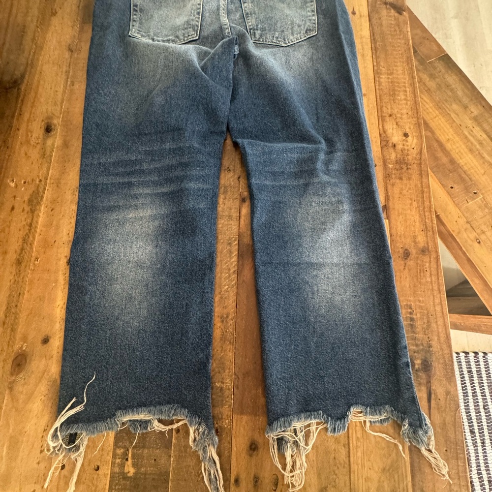 Free People Women's Straight Up Baggy Medium Wash High Rise Jeans #OB1463178 - Picture 9 of 12